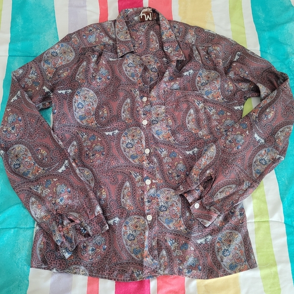 FREE w/Bundle 60s-70s VINTAGE Paisley Blouse - Picture 12 of 12